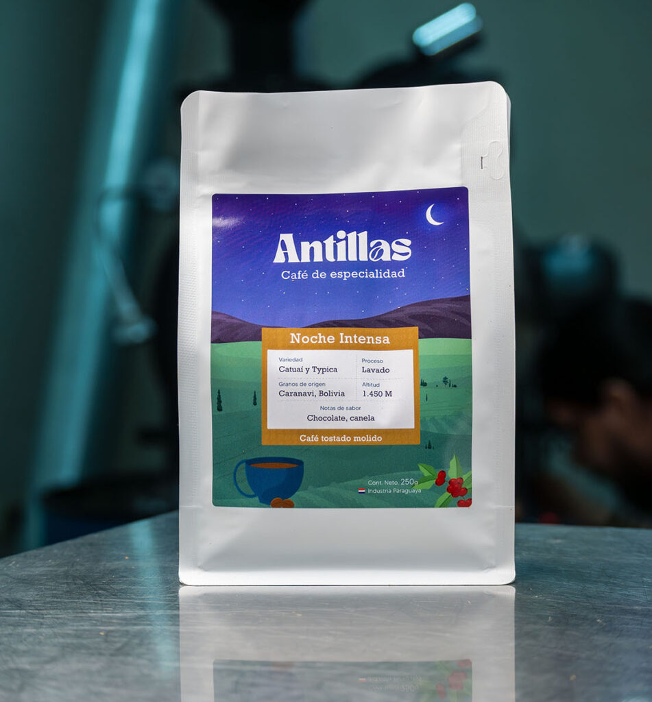 Empaque de granos de café Noche Intensa