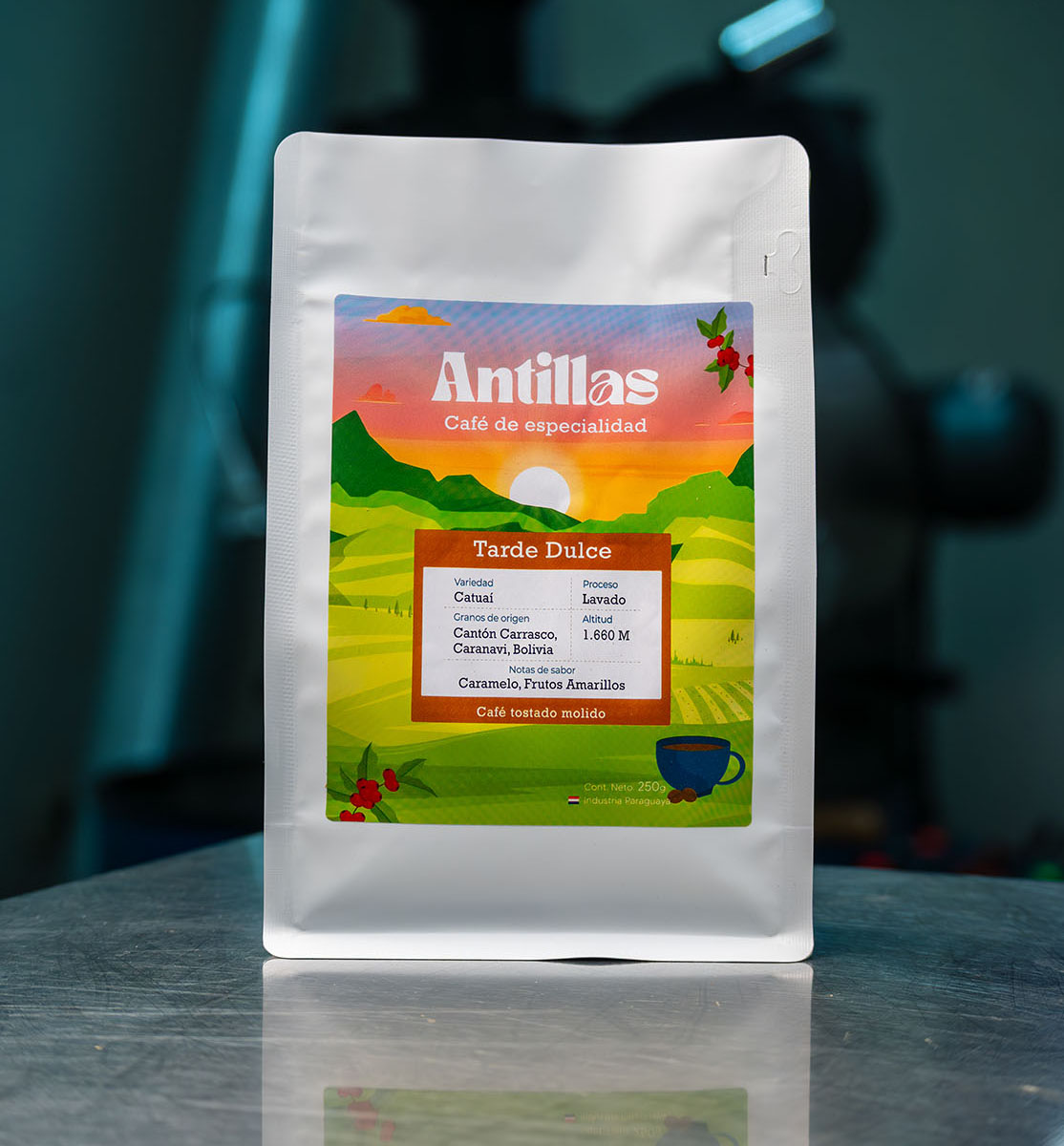 Empaque de granos de café Tarde Dulce.